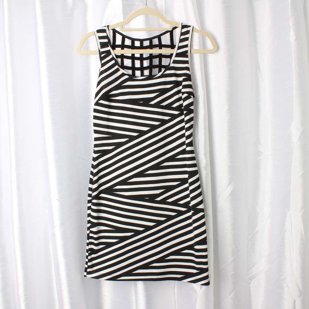 Black & White Striped Mini Dress